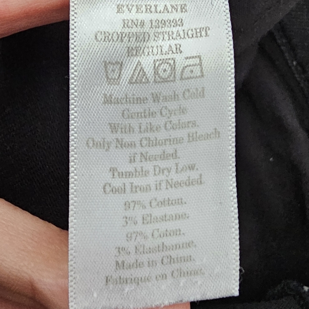 Everlane Cropped Straight Regular Black Denim Jeans Sz 4 - Picture 11 of 12